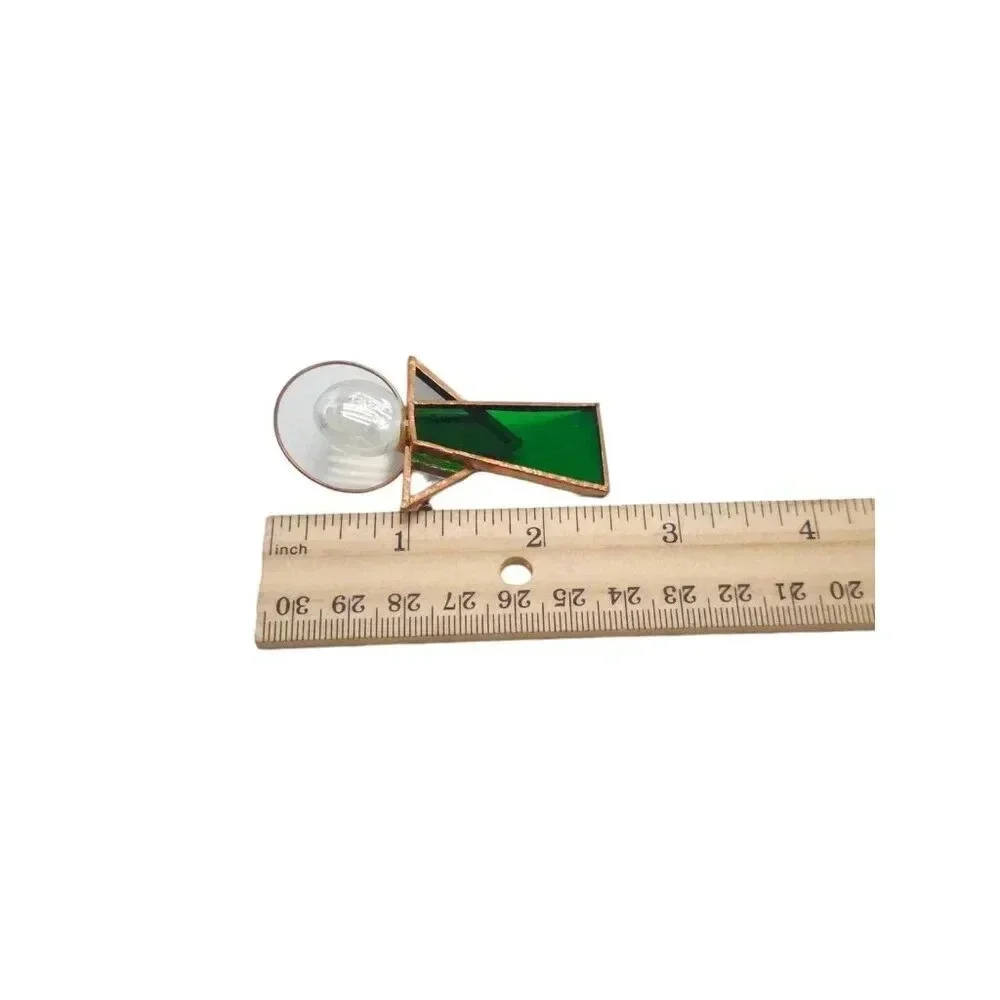 Handmade Angel Green Clear Glass Brooch Pin Gold Tone Vintage